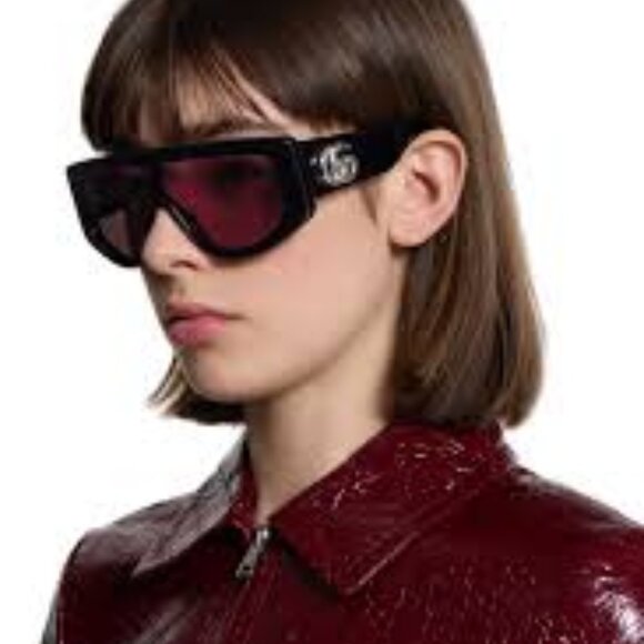 Gucci GG1950S 002 Sunglasses Black Shield Frame, Red Lenses main image 10